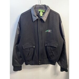 Vintage Nemesis Pacific Rail Services Mens Leather/Wool Jacket Size XL